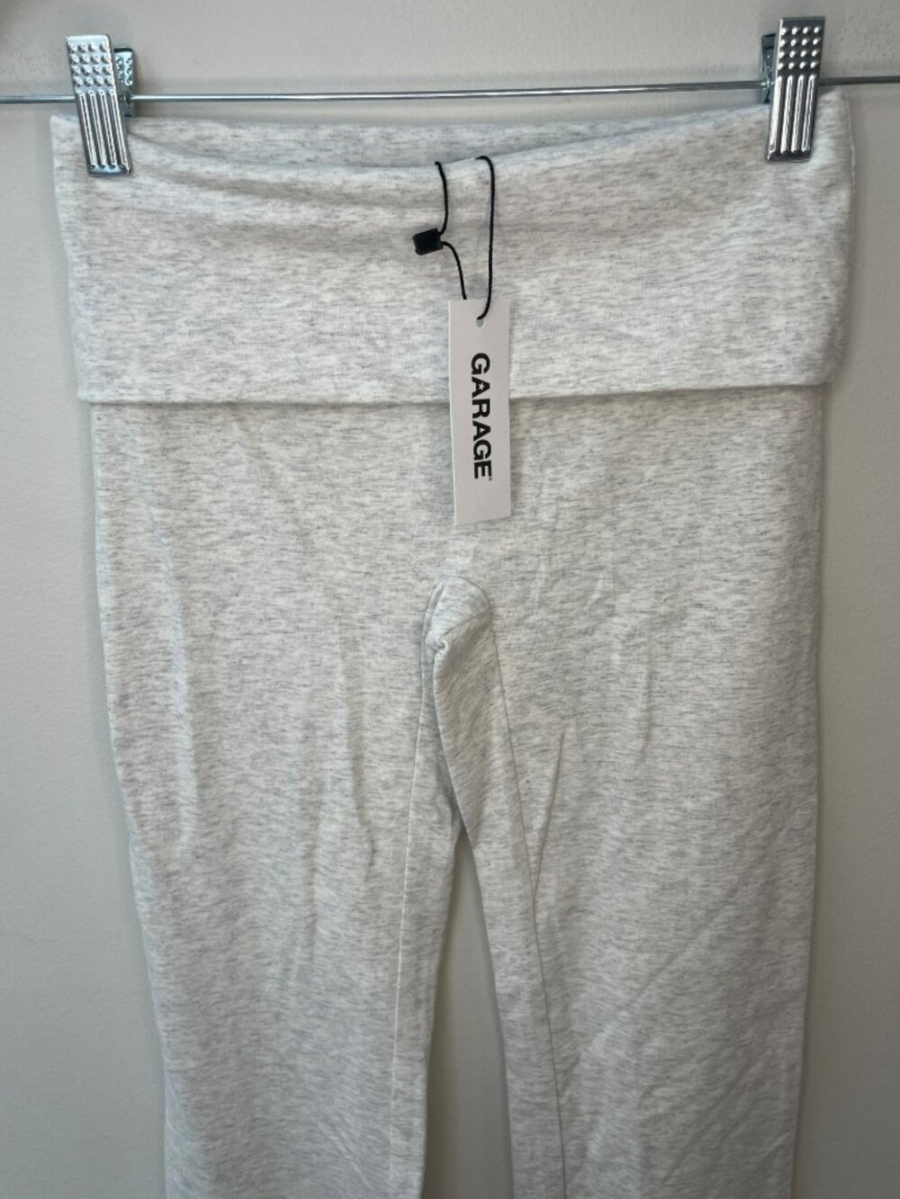 Garage Soft Cotton Fold-Over Flare Pants Spring Grey Mix Wmn's Sz XS MSRP$55 NWT - Picture 3 of 7